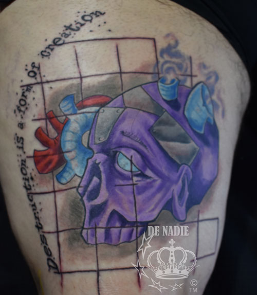 Purple heart snape tattoo